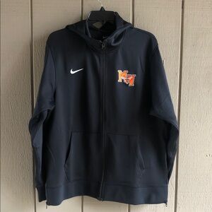 Nike Black Varsity Jacket with Orange Logo